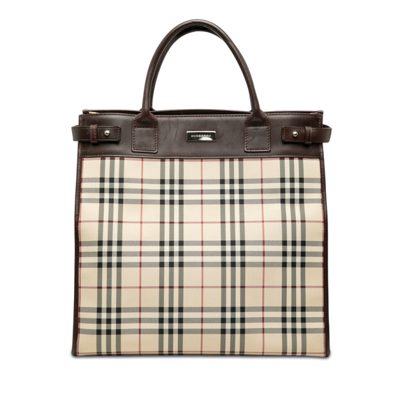 Burberry Handbags - Pre-Loved Burberry House Check Canvas Convertible Tote
